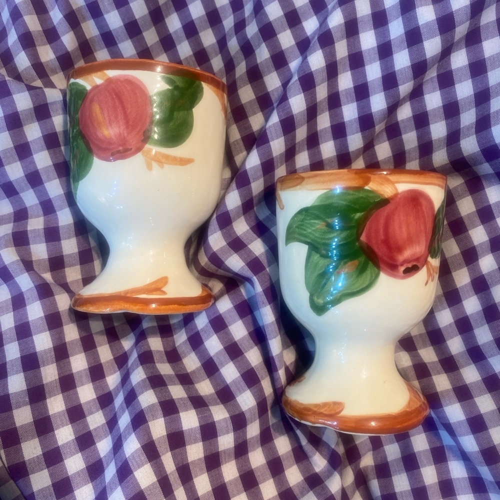 Excellent Condition Franciscan Apple Footed Egg Cup Set of 2